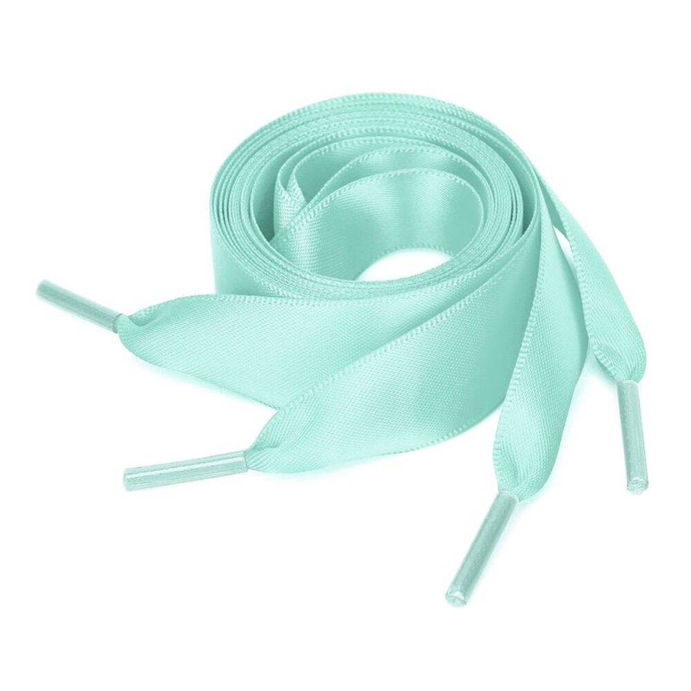 2 Pairs Satin Flat Ribbon Shoelaces Sneakers Canvas Shoestrings Turquoise